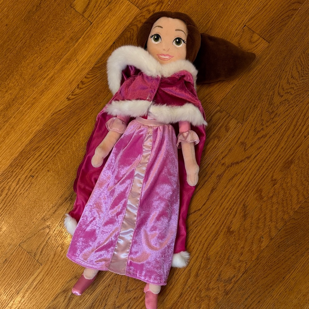 Disney Winter Belle Doll with Cloak Pink Princess Doll with Velvet Cape
